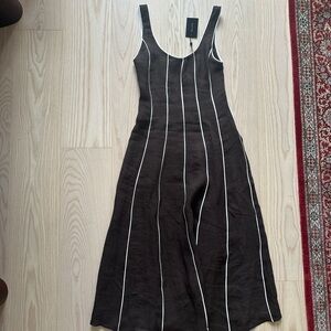 Massimo Dutti Black and White Sleeveless Sheath Dress